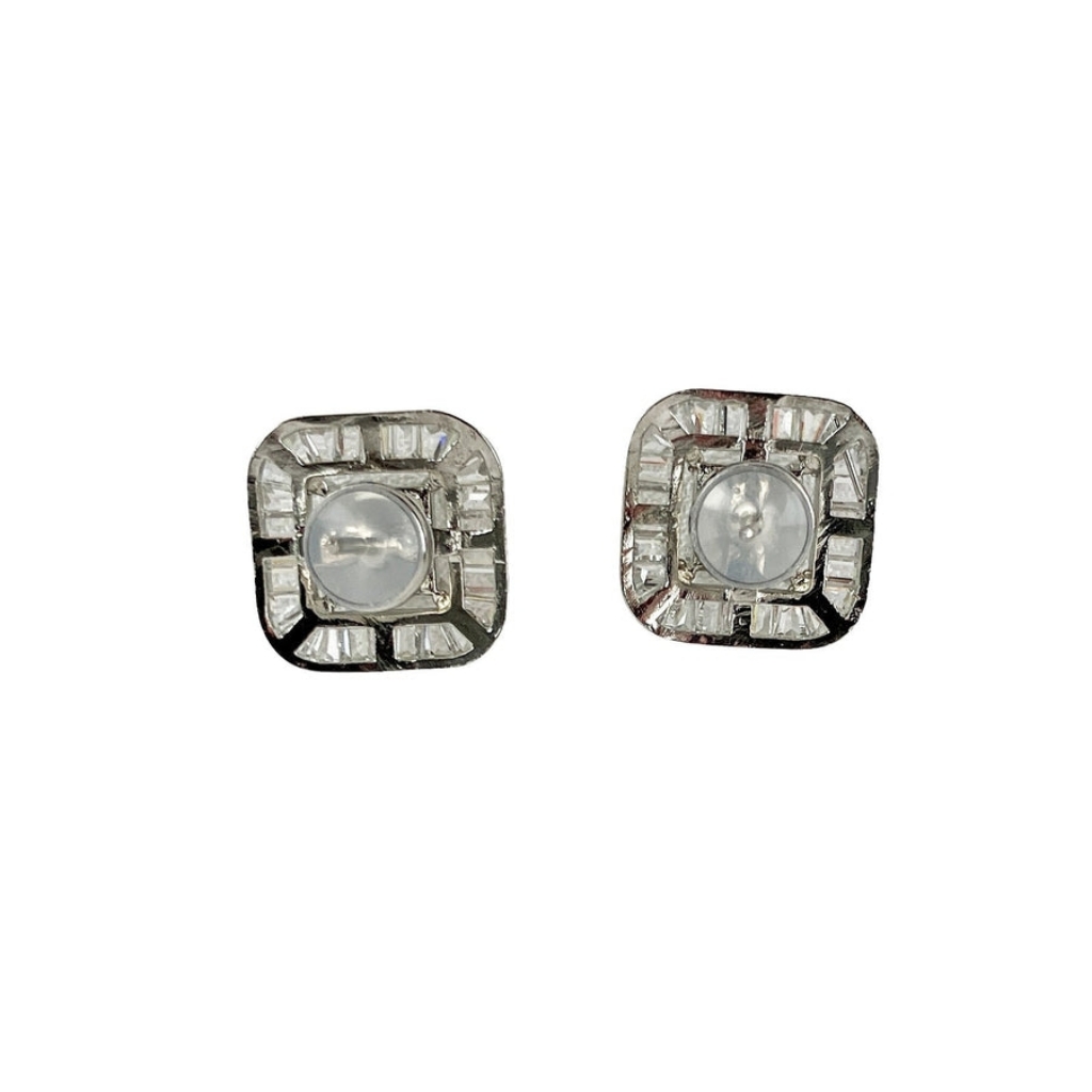 Nwt Shashi Elegant Silver Tone Stud Earrings 72$